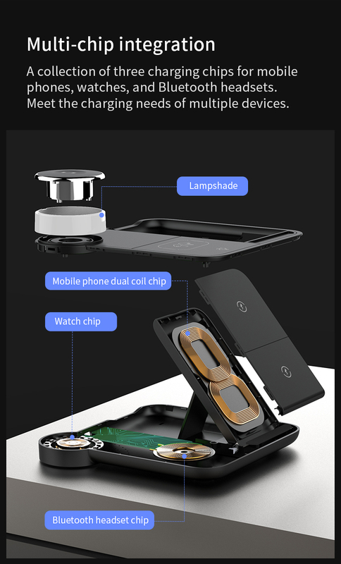 4in1 Wireless Charger Folding Wireless Charging Station For Iphone Apple Samsung Watch Airpods 3 In 1 Wireless Charger