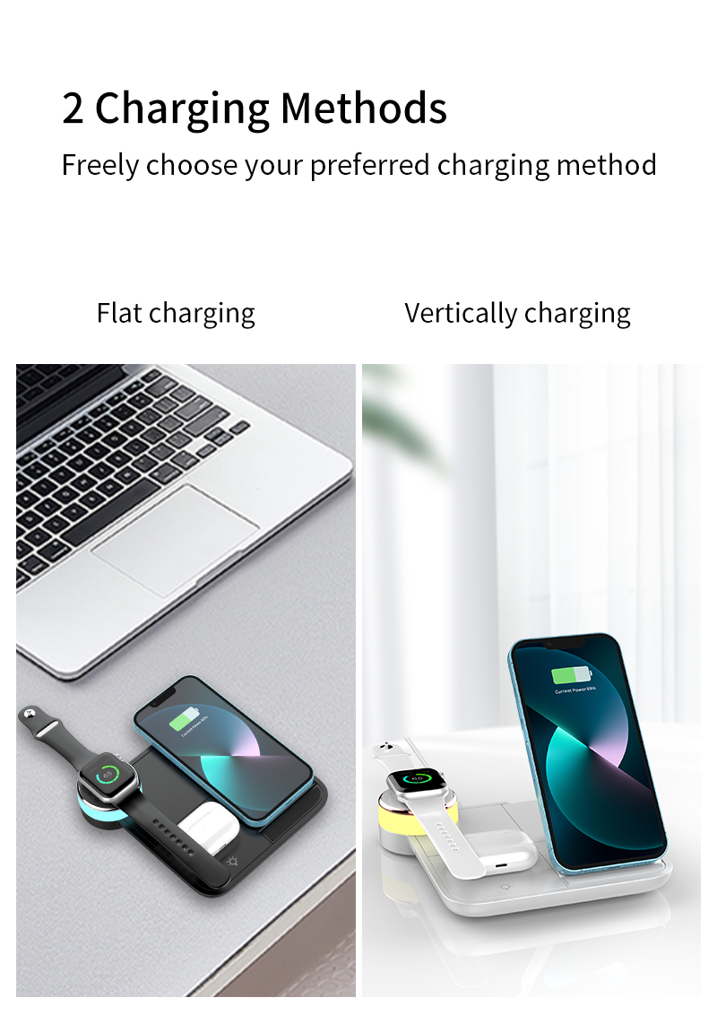 4in1 Wireless Charger Folding Wireless Charging Station For Iphone Apple Samsung Watch Airpods 3 In 1 Wireless Charger