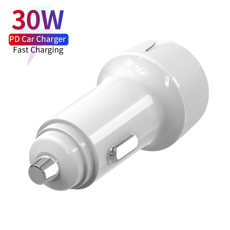 Usb C Car Charger Quick Charge Qc3.0 Pd Dc Fast Car Charger 30 Watt Dual Usb Car Charger with Retail Box for Iphone 12 Pro Max