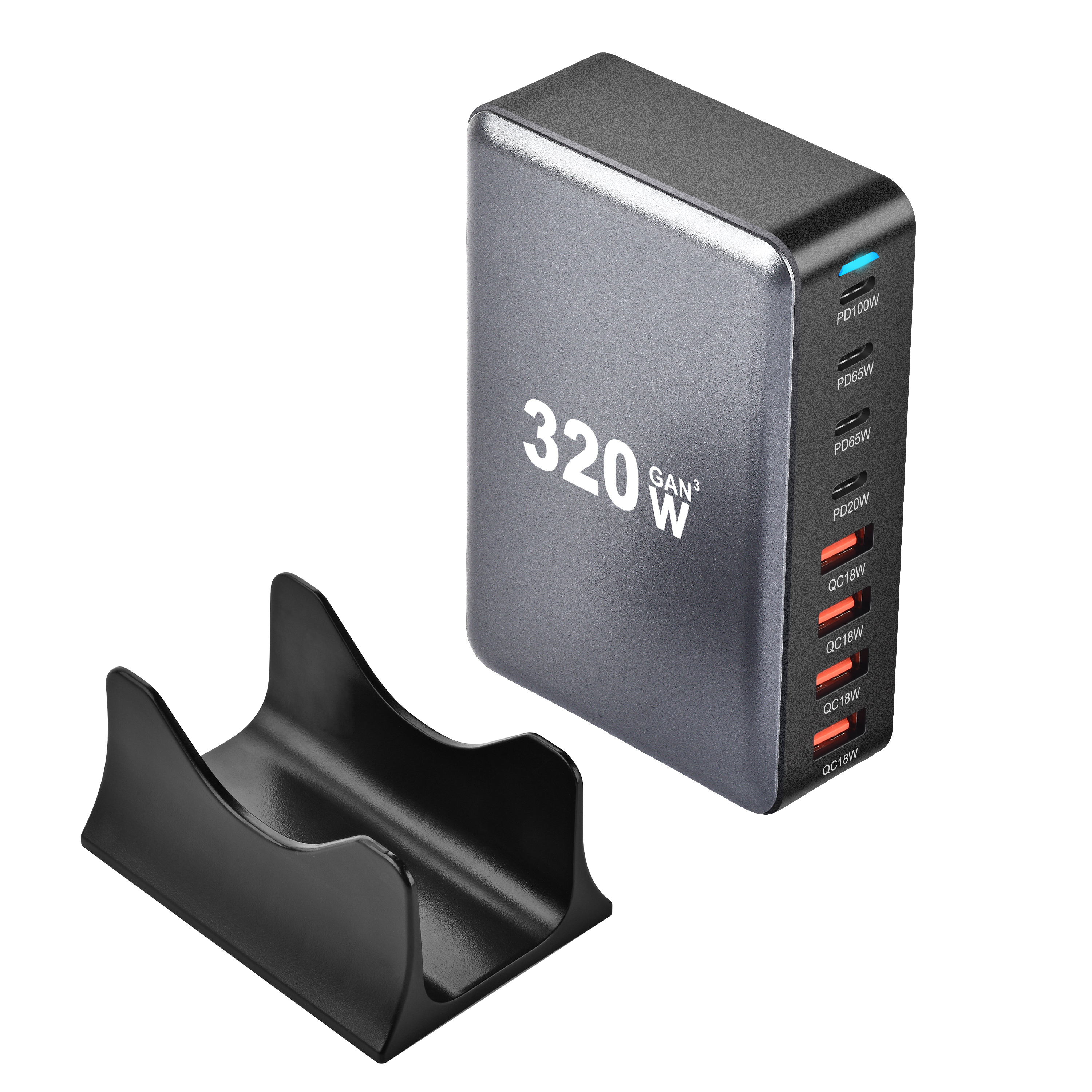 320W USB C Fast Charger Block, 8 Port USB Charging Station, GaN Ⅲ Pro 100W PD PPS Port Fast Charging Station Hub, Laptop Wall Charger Compatible with MacBook/iPhone 16/iPad/Galaxy S23/22 et
