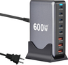 600W USB C Fast Charger Block, 8 Port Charging Station, GaN Ⅲ Multi Port Charging Station Hub for Multiple Devices, Multiport USB Charger Station Compatible with MacBook iPhone iPad Dell