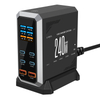 240W TFT Display 4C2A GaN Desktop Charger USB Type C PD3.1 3.0 PPS US EU AU UK KC JP Plug Portable PD Adapter for Macbook