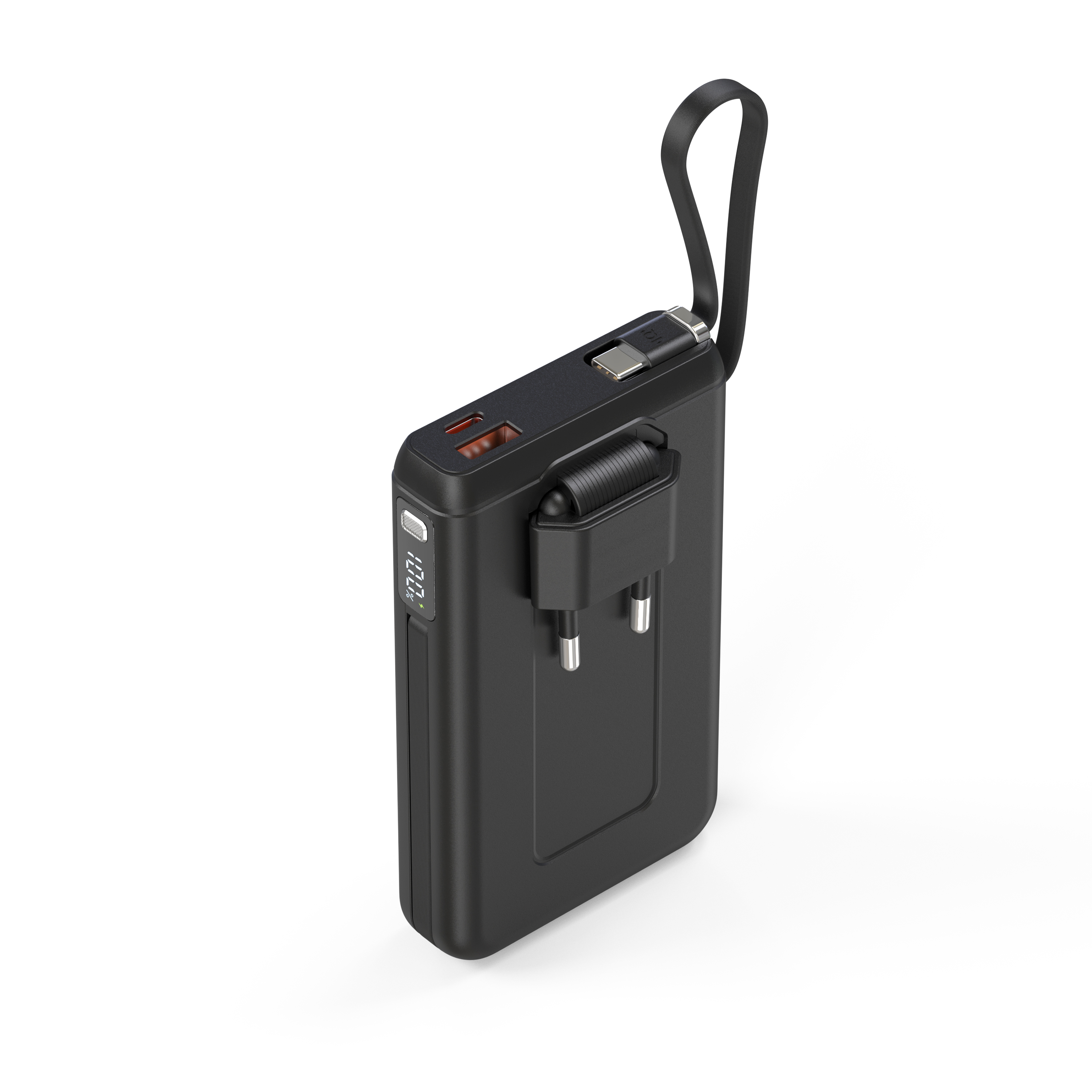  4 in 1 Qi Power Bank 2-Pack with AC Plug 10000mAh with USB-C PD 3.0 20W, USB-A QC3.0 18W Fast Charging, 15W Wireless Charger, Compatible with Apple, Android, and Other Qi Enabled Devices