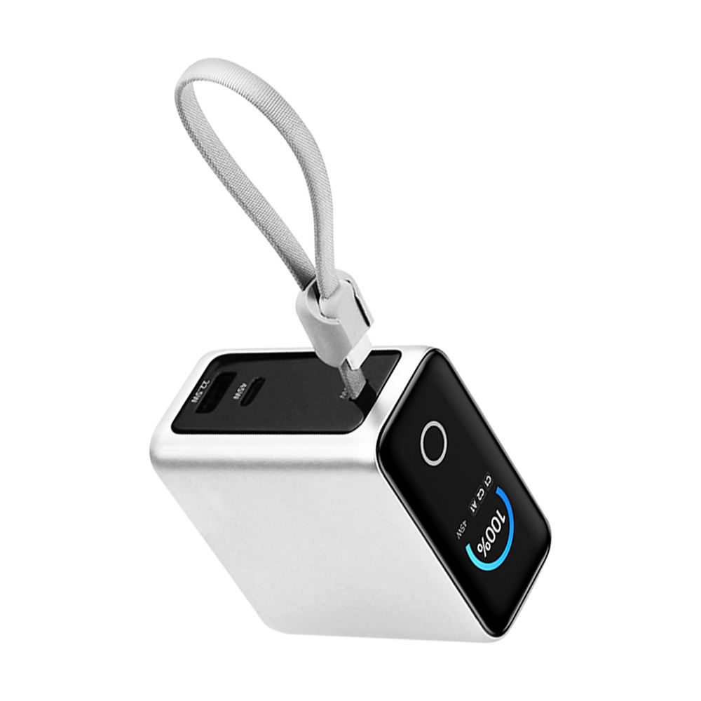Latest Design 45W Fast Charging TFT Smart Display Colorful Touch Screen Power Bank 15000mah Retractable Cable for Laptop Phone