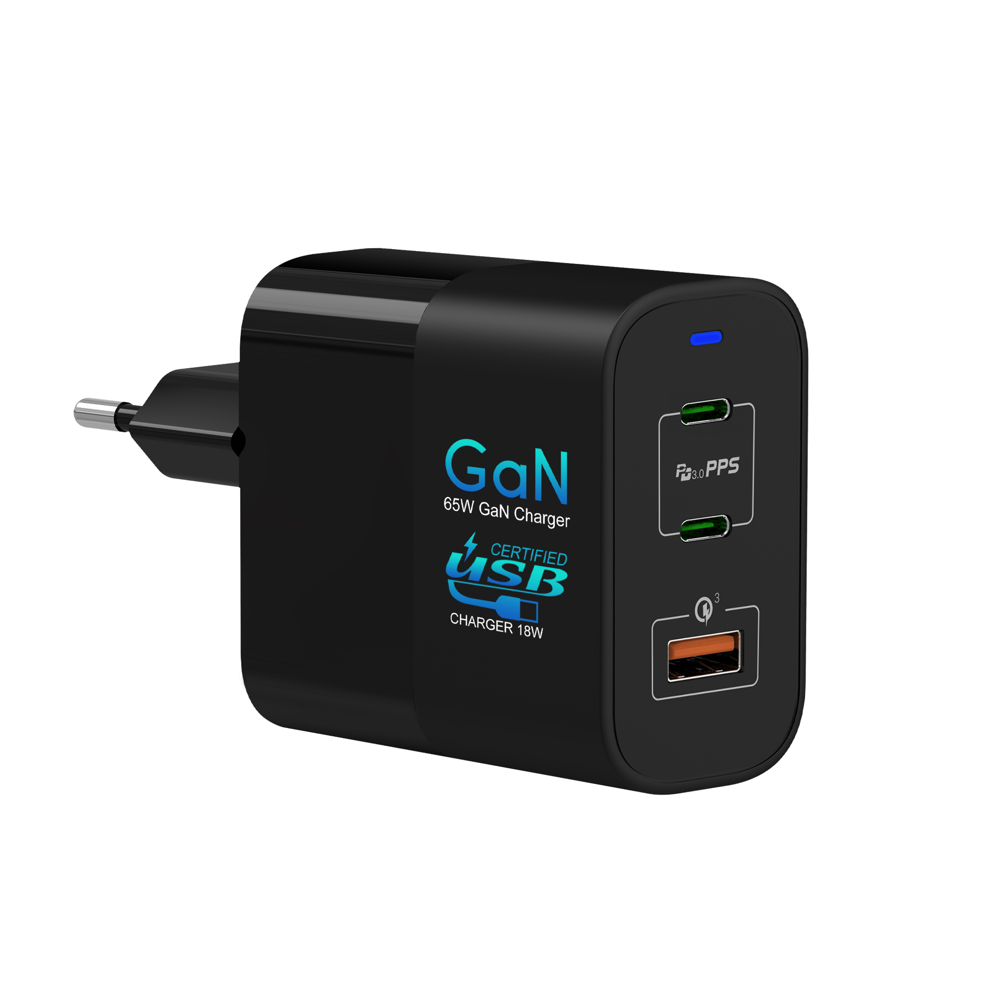 Gan 65W Super Fast Charger Gan Multiport Charger Pd 3.0 Laptop Fast Power Adapter Compatible For Iphone 13 Pro Max/13 Pro/13, Ga