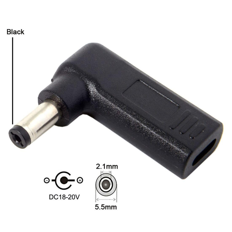 Rectangular Dc Plug USB 3.1 Type C USB-C to Rectangle DC Plug 5.5mmx2.1mm Adapter PD ...