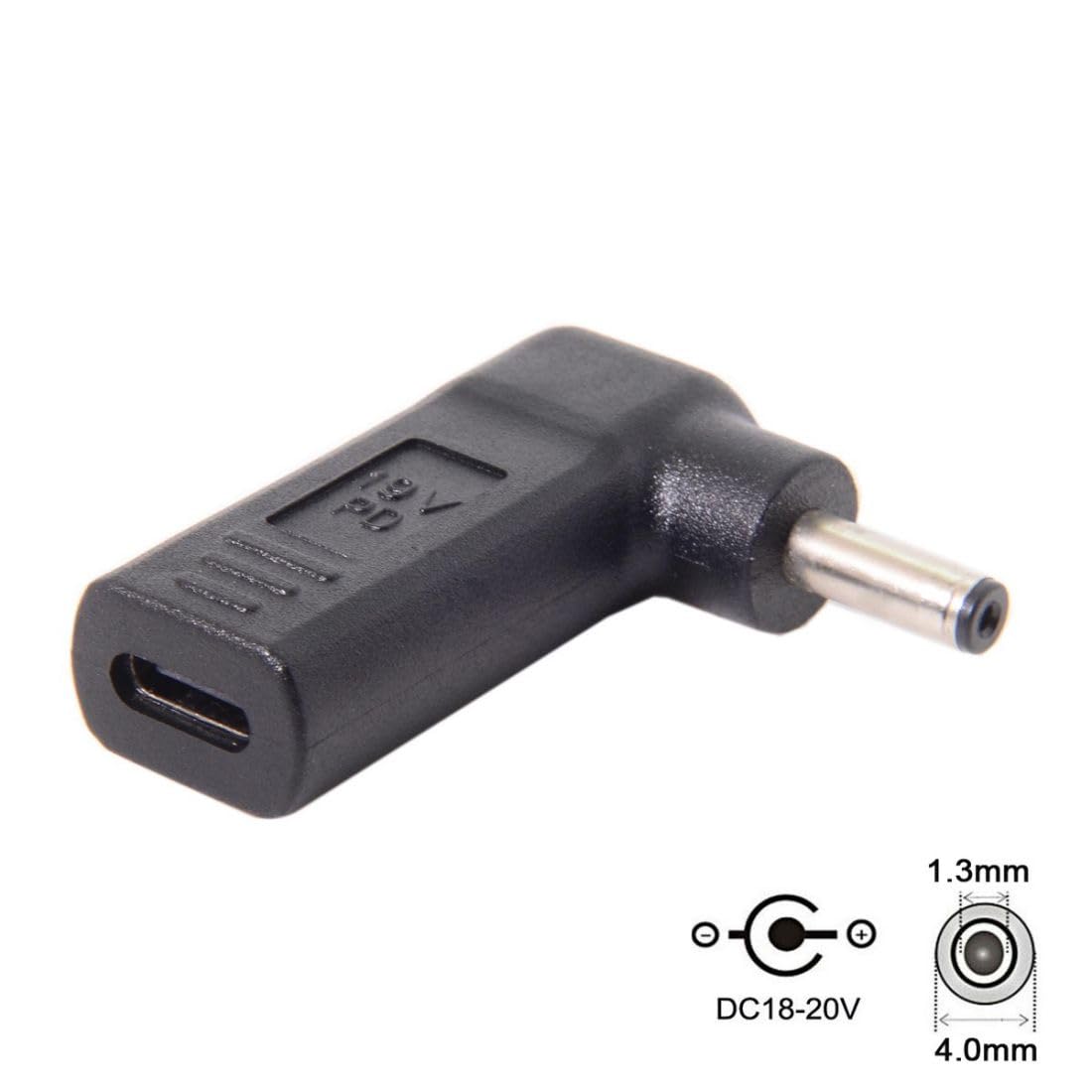 USB C to DC 4.0x1.35mm PD 65W Emulator Trigger Converter Adapter Type-C Input to DC 19V Output