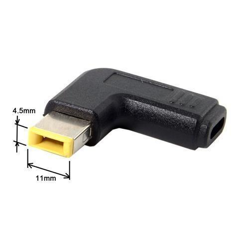 USB Type C Female to Square Male Plug Dc Power Adapter Converter Laptop Charger Connector for Lenovo T450 T450s T460 T470 T470s 11.0x4.5mm