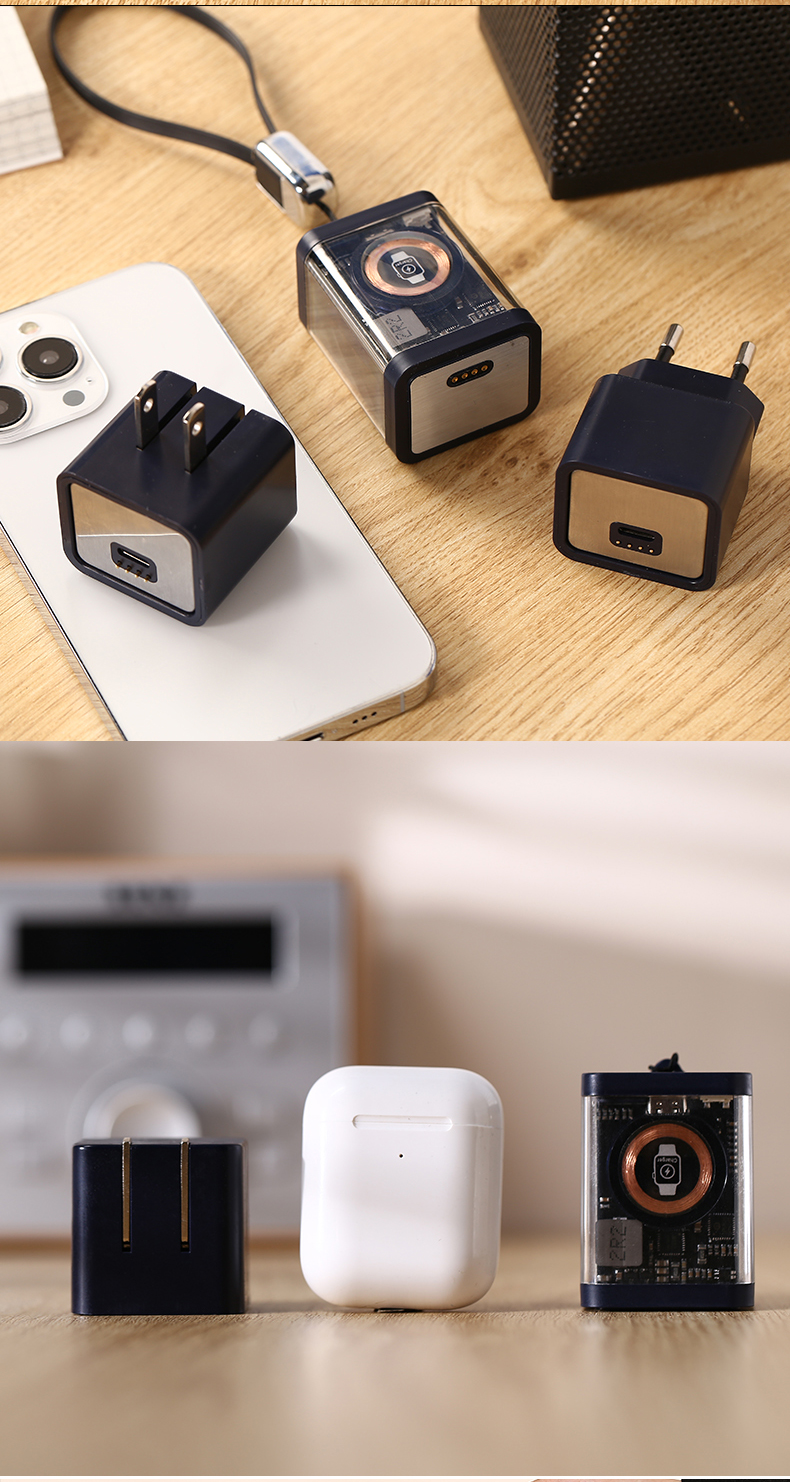 Magnetic Power Bank Adapters PD 20W 5200mAh Fast Charger 4 in 1 Detachable for Watch for Phone EU US Portable Charger
