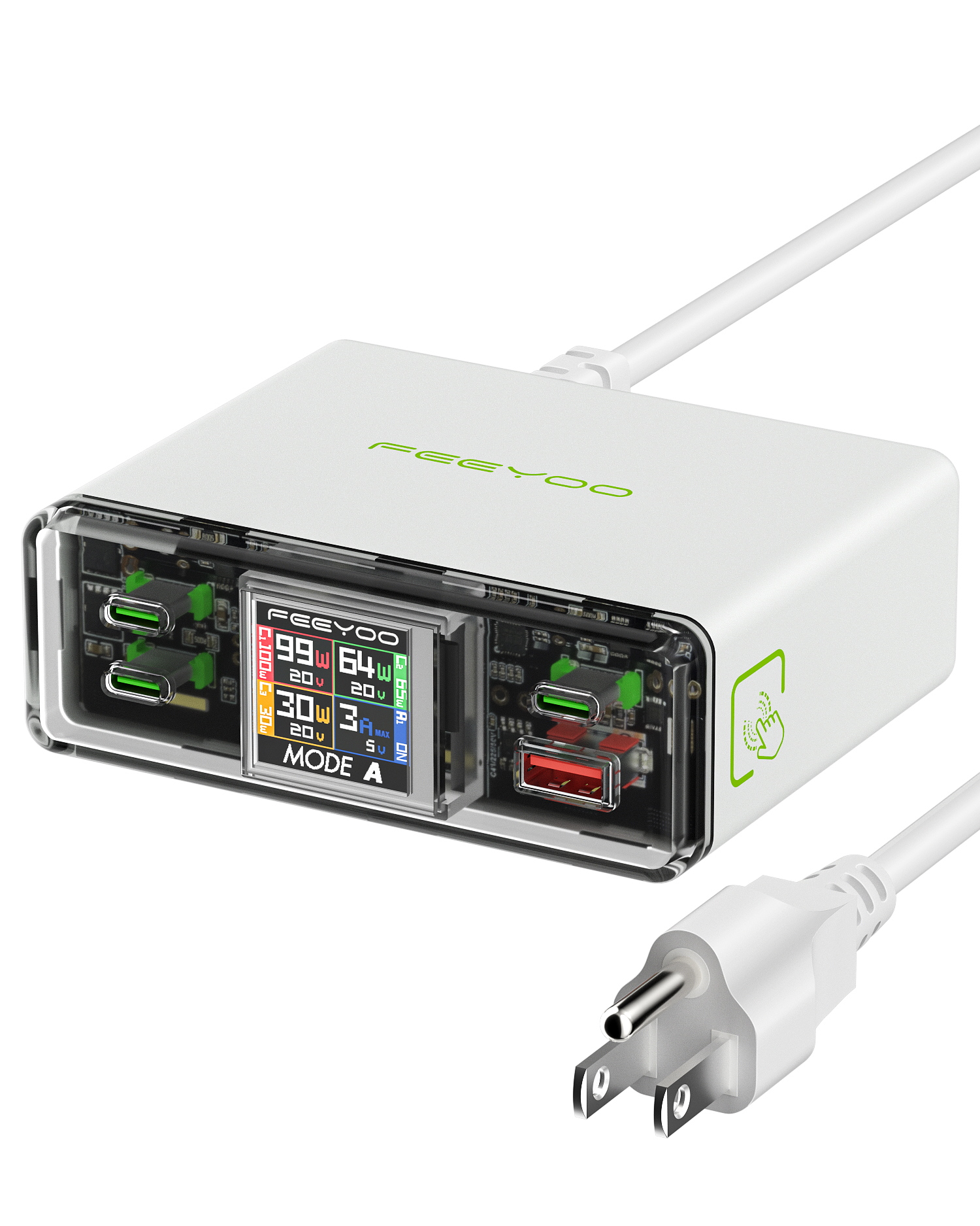 USB C Charger, 210W GAN Fast Laptop Charging Block with Display PD 100W USB-C can Serve as MacBook Pro/Air,iPhone pro max,iPad,Pixel,Samsung Galaxy,etc Charging Station