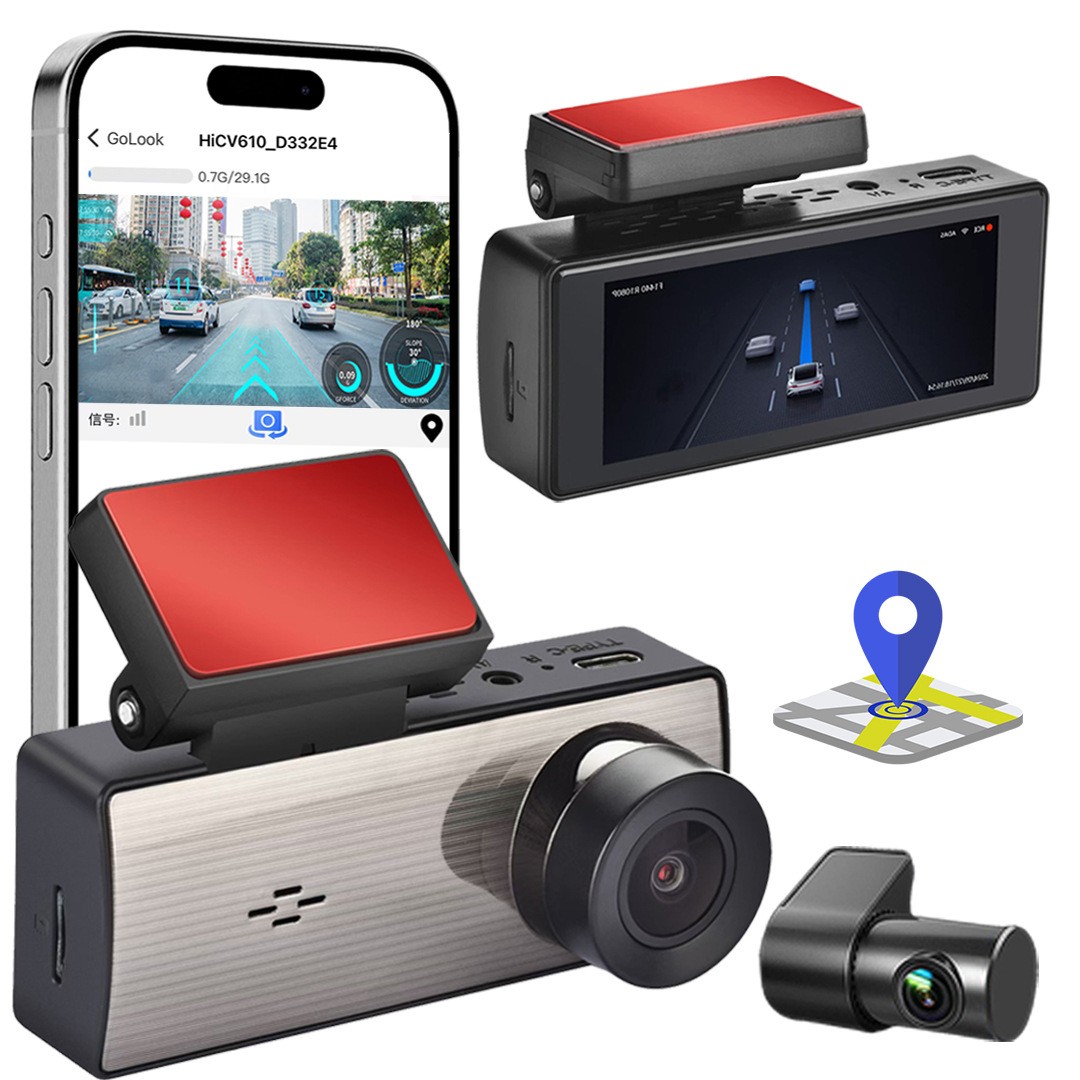 2025 New 4K ADAS Driving Recorder APP Control ACC Hardwire Kit Car Black Box Night Vision Car Front and Rear AI Dash Cam