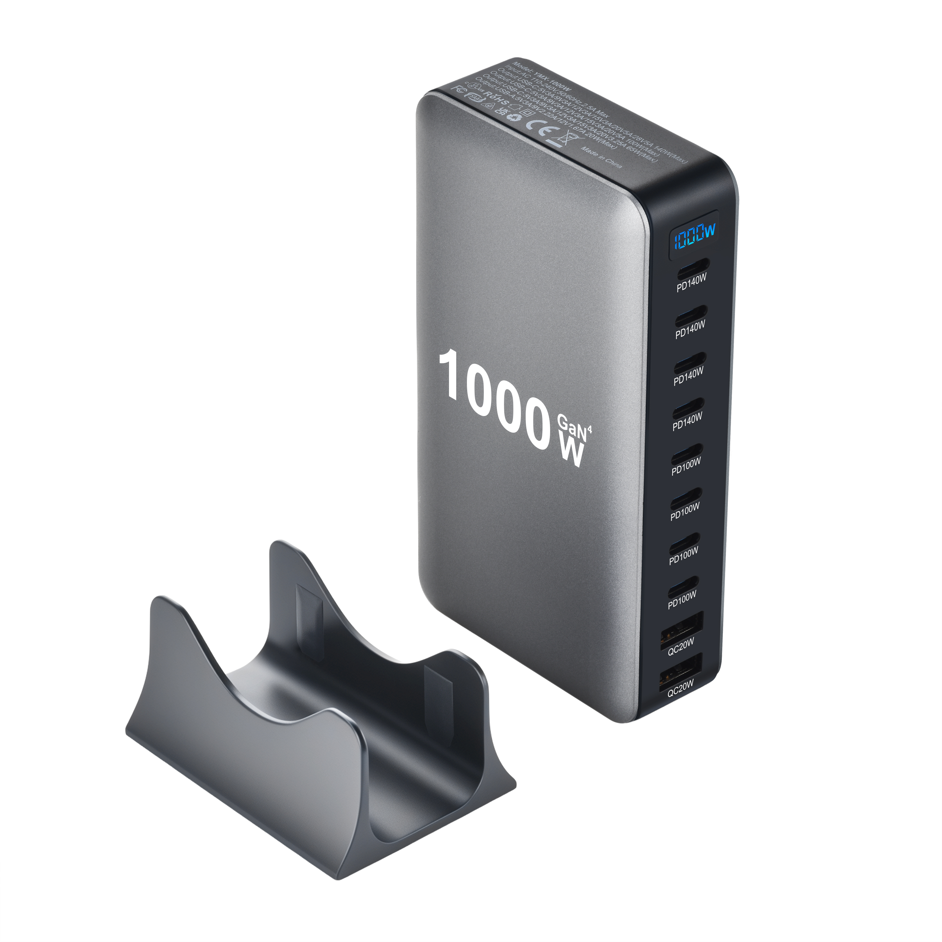  1000W USB C Fast Charger Block, 10 Port USB Charging Station, GaN Ⅳ Pro Dual 140W PD PPS Port for Multiple Devices,Laptop Wall Charger Compatible with DELL, HP, MacBook Pro,iPhone17/16 pro,Galaxy S24