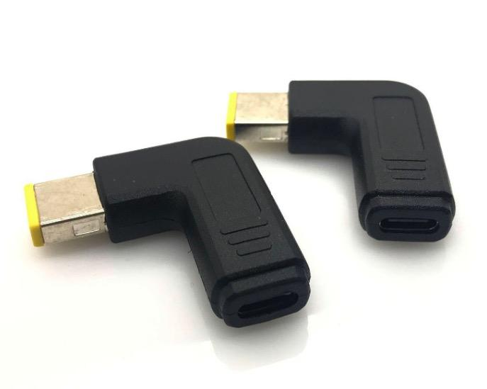 USB Type C Female to Square Male Plug Dc Power Adapter Converter Laptop Charger Connector for Lenovo T450 T450s T460 T470 T470s 11.0x4.5mm