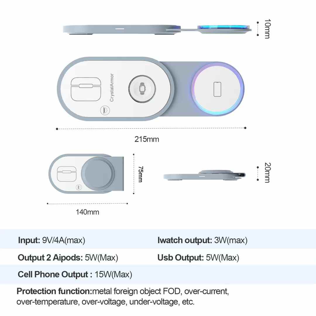 Best Selling Products 2025 Foldable 3 - in - 1 Wireless Charger That Fits Your Every Adventure