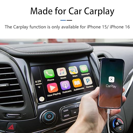 Car Carplay Cable for iPhone 15/16, USB A to USB C Cable Compatible for iPhone 15/16/16E/SE4, 15/16 Pro Max, 15/16 Plus, iPad 10th/11 Gen,iPad Pro 12.9,iPad Air 5th/4th Charger Cord,Car Charging Cable