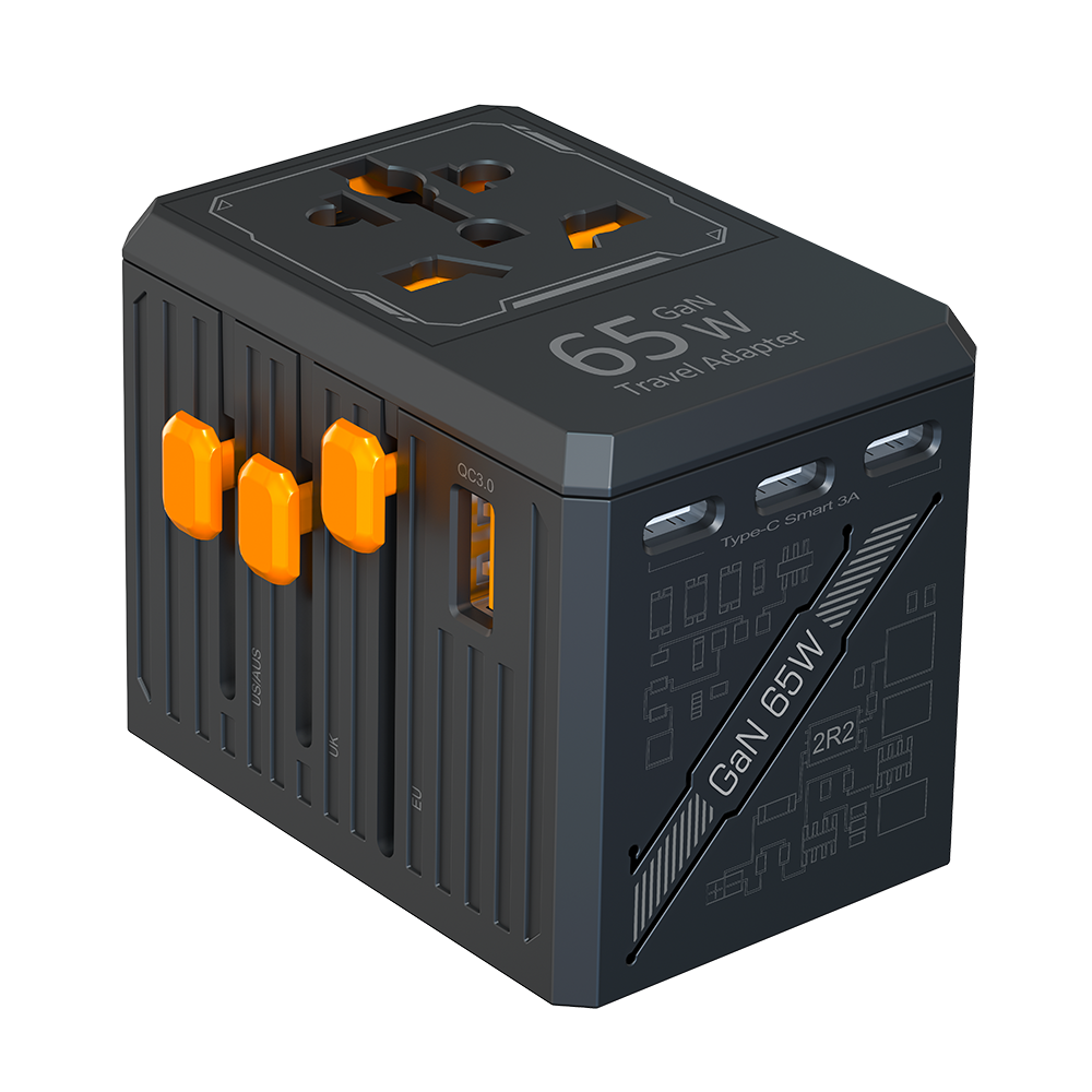 PD65w World Travel Adapter Electric Power Socket European Travel Plug Adapter Universal Power Socket with 4 C1A