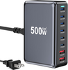 500W USB C Fast Charger Block, 8 Port USB Charging Station, GaN Ⅲ Pro Double 100W PD PPS Port Fast Charging Station for Multiple Devices,Laptop Wall Charger Compatible with MacBook/iPhone 16/iPad etc