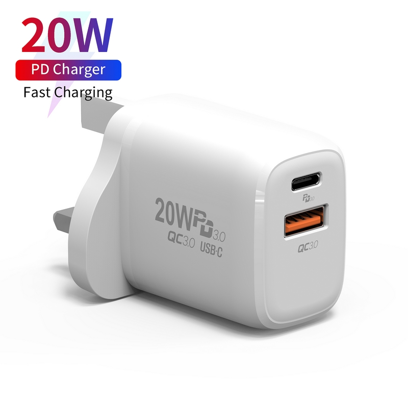 HUNDA factory Wholesale Custom US AU EU plug charger Portable Travel international Dual USB Ports 2.4A UK 3Pins 20w Wall Charger 