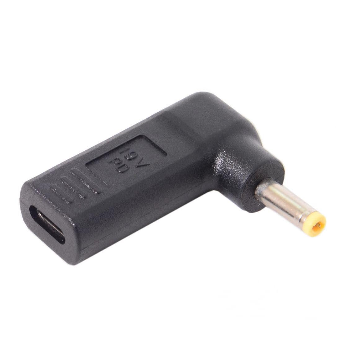 USB C to DC 4.0x1.7mm PD 65W Emulator Trigger 90 Degree Angled Adapter for asus /lenovo