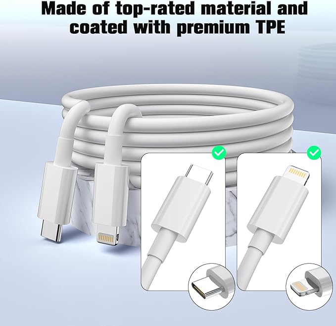 USB C to Lightning Cable 1M [Apple MFi Certified] iPhone Fast Charger Cable USB-C Power Delivery Charging Cord for iPhone 14/13/12/12 PRO Max/12 Mini/11/11PRO/XS/Max/XR/X/8/8Plus/iPad