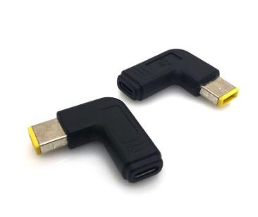 USB Type C Female to Square Male Plug Dc Power Adapter Converter Laptop Charger Connector for Lenovo T450 T450s T460 T470 T470s 11.0x4.5mm