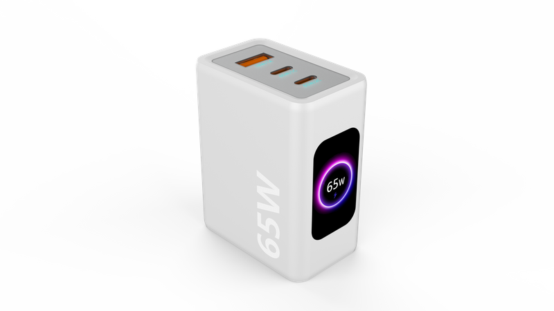 AI-Powered 140W 4 Port Multi-Device Fast Charging Advanced GAN Power Adapter TFT Intuitive Touch Controls