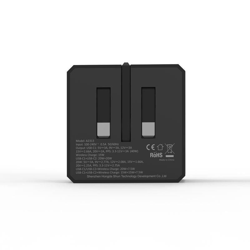 3-in-1 gan Charger Adapter PD Fast Charging 40W Wall Charger Power Adaptor EU Plug With Magnetic Wireless Charger for IWatch, phone