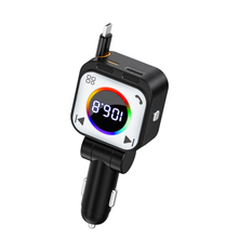 Car bluetooth Transmitter Car Charger 30W/RGB Color Light Ring/Retractable Type-c Cable 45W With bluetooth