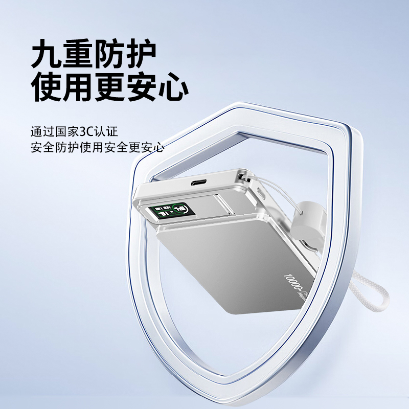 3 in 1 10000mAh PD20W Power Bank tft Display Magnetic Wireless Charging Power Bank for I-Watch Charging Power Bank