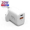 HUNDA factory Wholesale Custom US AU EU plug charger Portable Travel international Dual USB Ports 2.4A UK 3Pins 20w Wall Charger 