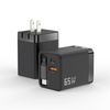 65W USB C Charger Block with Retractable Type C Cable and Dual Port Travel Charger (GaN3), PD PPS Fast Charging Foldable Wall Charge for MacBook,Lenovo IdeaPad,iPhone 16 Pro Max,Galaxy S24 and More