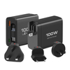 GaN PD 100W Travel Charger with Type C 100W Retractable Cable QC PPS Mini Portable Adapter USB C Wire Slim Phone Laptop Chargers