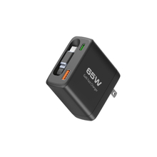 65W Retractable USB C Charger, Retractable Charger with Type C Cable and QC18W PD30W Port, PD PPS Fast Charging Block with Foldable Plug for iPhone 16 15 14 13 12 11, Galaxy, LG, Pixel, Pad, Tablet