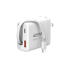 45W Retractable Wall Charger, GaN6 Fast Charger with 45W Retractable Type-C Cable and 1A1C Port, Portable Retractable Charger Wall Plug for iPhone 16/15 Pro Max/iPad/Galaxy/Pixel