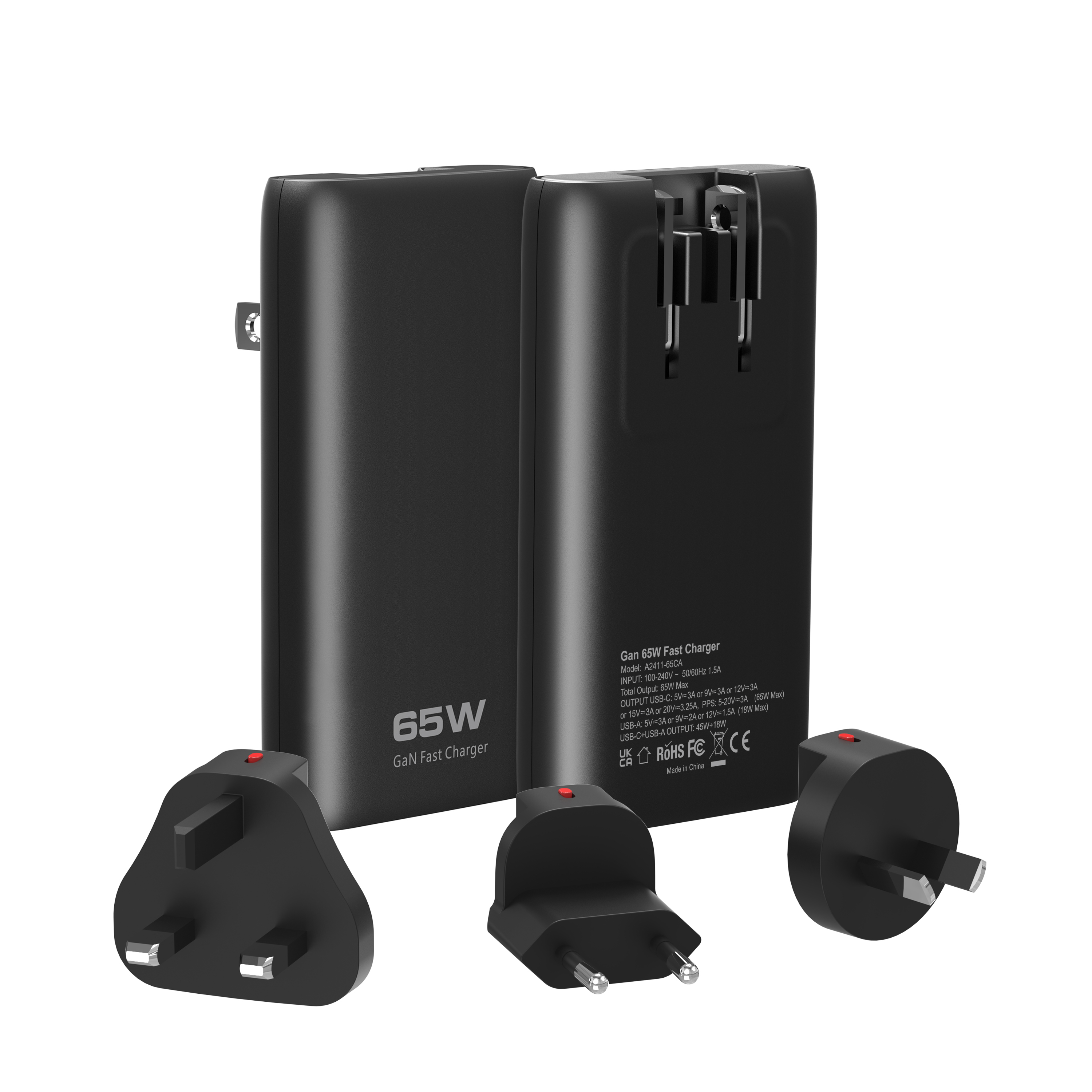 65W Slim USB C Wall Charger with Dual Ports,Flat USB C Charger with GaN PD3.0&PPS,for MacBook Pro/Air,iPad,iPhone 16/15/Pro,Galaxy
