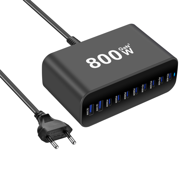 800W USB C Fast Charger Block, 10 Port USB Charging Station, GaN Ⅲ Pro Dual 140W PD PPS Port for Multiple Devices,Laptop Wall Charger Compatible with DELL, HP, MacBook Pro,iPhone 16,Galaxy S24