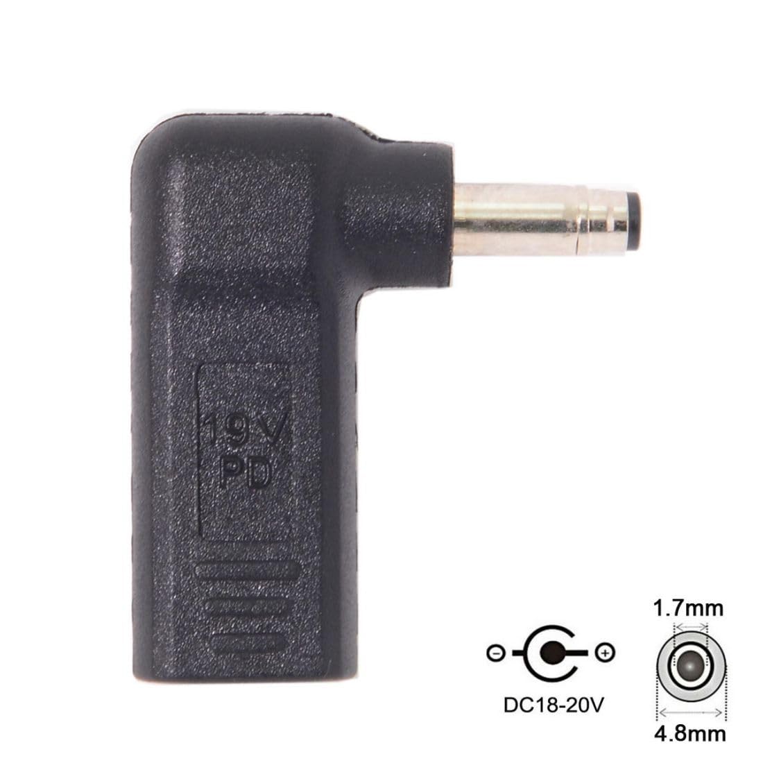 USB C to DC 4.8x1.7mm for HP 65W Emulator Trigger Converter Adapter