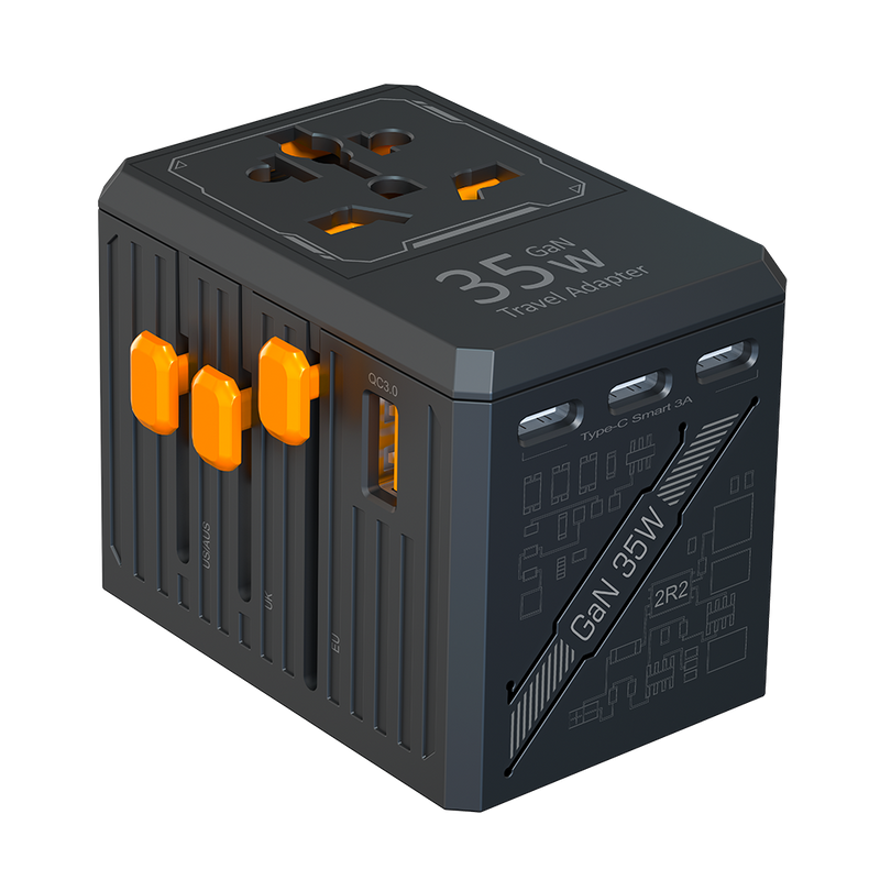 PD35w World Travel Adapter Electric Power Socket European Travel Plug Adapter Universal Power Socket with 4 C1A