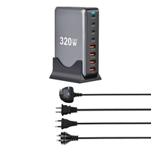 320W USB C Fast Charger Block, 8 Port USB Charging Station, GaN Ⅲ Pro 100W PD PPS Port Fast Charging Station Hub, Laptop Wall Charger Compatible with MacBook/iPhone 16/iPad/Galaxy S23/22 et