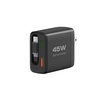 45W Retractable Wall Charger, GaN6 Fast Charger with 45W Retractable Type-C Cable and 1A1C Port, Portable Retractable Charger Wall Plug for iPhone 16/15 Pro Max/iPad/Galaxy/Pixel