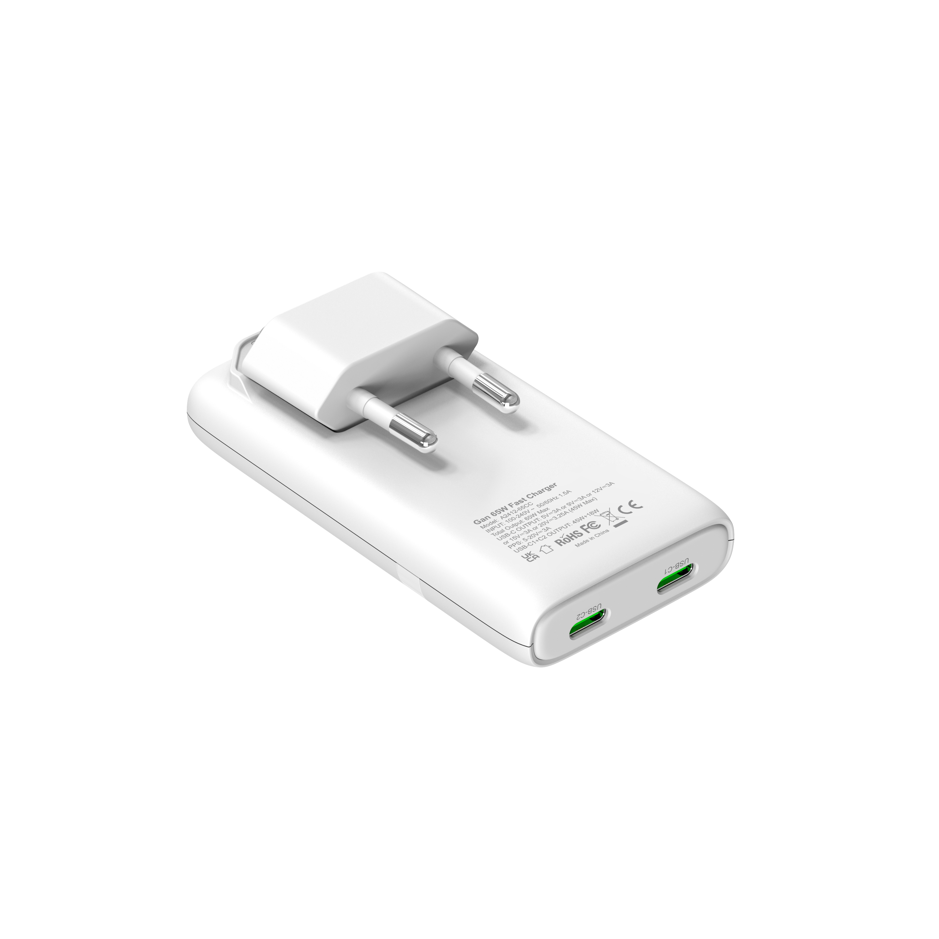 Original foldable design 65W Foldable European standard pins Ultra-Slim GaN charger