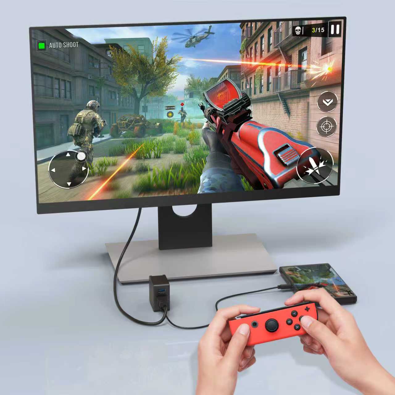 65W Portable Switch Dock Charger for Nintendo Switch, Compatible with OLED/Steam Deck/ROG Ally/Samsung Dex/iPad/MacBook, 4K 60Hz USB C TV Docking Station, with Charging and HDMI Output