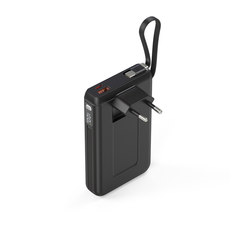  4 in 1 Qi Power Bank 2-Pack with AC Plug 10000mAh with USB-C PD 3.0 20W, USB-A QC3.0 18W Fast Charging, 15W Wireless Charger, Compatible with Apple, Android, and Other Qi Enabled Devices