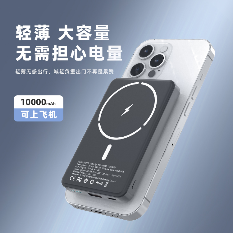 Ultra Wireless Magnetic Power Bank 10000mAh 20W Fast Charging ABS+Alloy Portable Lithium Battery Pack for Phones Laptops New