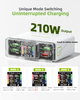 USB C Charger, 210W GAN Fast Laptop Charging Block with Display PD 100W USB-C can Serve as MacBook Pro/Air,iPhone pro max,iPad,Pixel,Samsung Galaxy,etc Charging Station