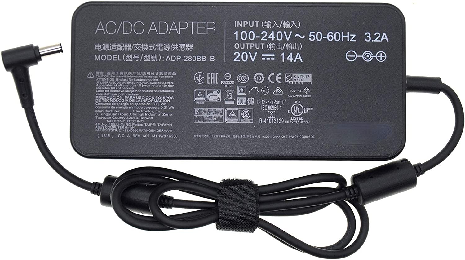 280W 14A 20V ADP-280EB B AC Charger for Asus ROG Strix G15 G17 G513R G513Q G713R G713Q Scar 15 17 G532L G533Z G732L G733Z Hero Scar III G731G G531G G703G Gaming Laptop Power Supply Adapter Cord