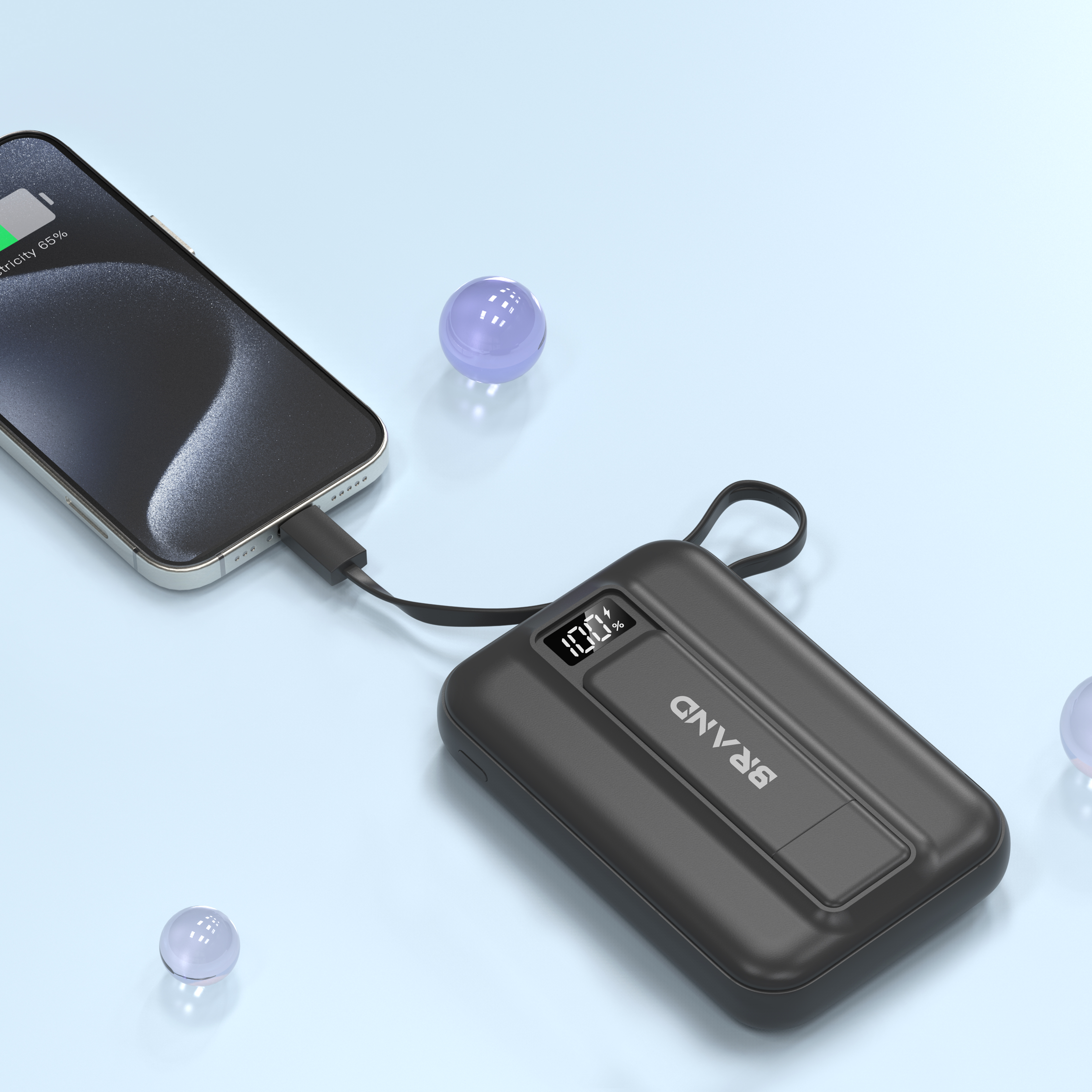 Super Fast Charger Power Banks 10000mAh Built in Double-Cable PowerBank With LED Display Custom LOGO New Products 2025