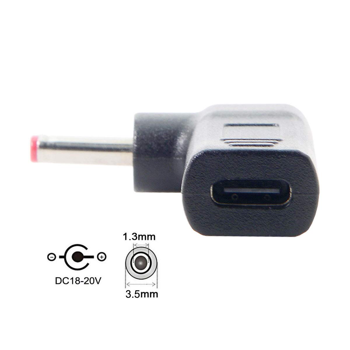 USB 3.1 Type C USB-C to DC 19V 3.5x1.3mm 1.35mm Adapter Emulator Trigger Converter for View Sonic M1+ (3.5x1.3mm)