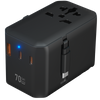 PD70W GAN International Plug Universal Travel Adapter Fast Charger Mobile Phone with Type C Retractable Cable