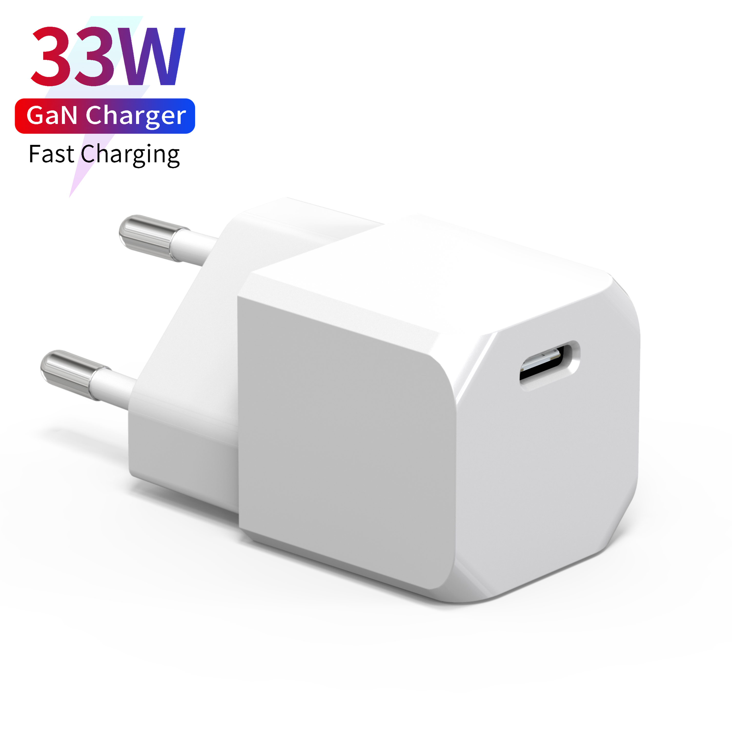 33W One-Port GaN USB-C Wall Charger with Power Delivery PD for Tablets & Phones (iPhone 16/15/14/13/12/11/X, iPad, Samsung, and More), PPS, 